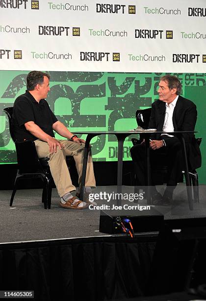 Paul Graham of Y Combinator and Charlie Rose during TechCrunch Disrupt New York May 2011 at Pier 94 on May 24, 2011 in New York City.