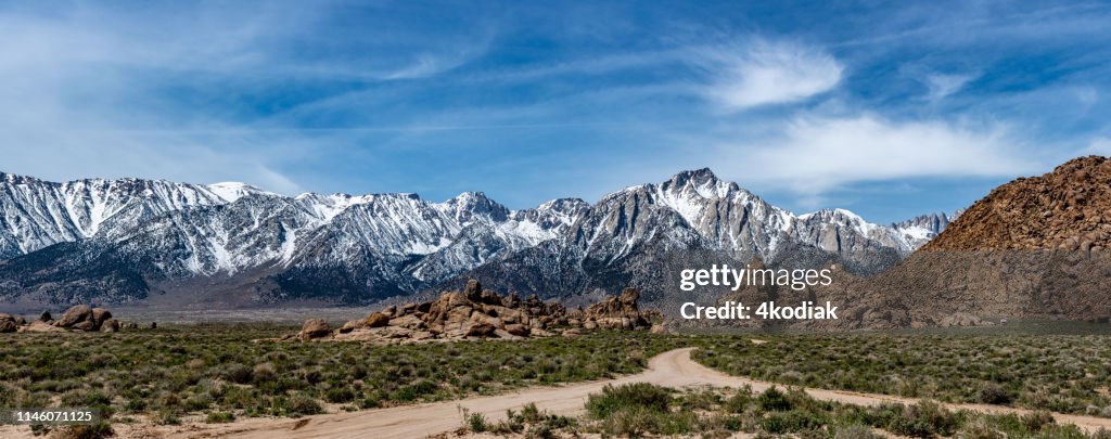 Road to Mt Whitney nella Sierra Orientale della California USA