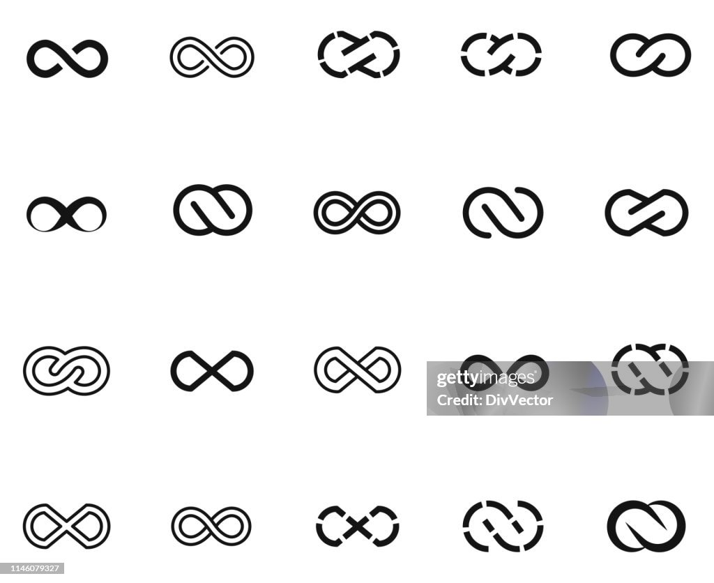 Infinity symbols set