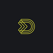 D letter logo design. Vector monogram template.
