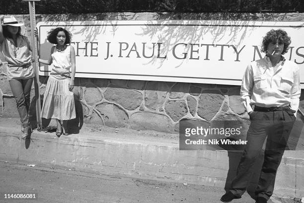 Santa Monica John Paul Getty III, grandson of billionaire Paul Getty, stands with two friends in front of entrance to the Getty Villa Museum in Santa...