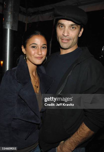 Emmanuelle Chriqui and Johnathon Schaech during HBO 2007 Pre-Golden Globes Party at Chateau Marmont in Los Angeles, California, United States.