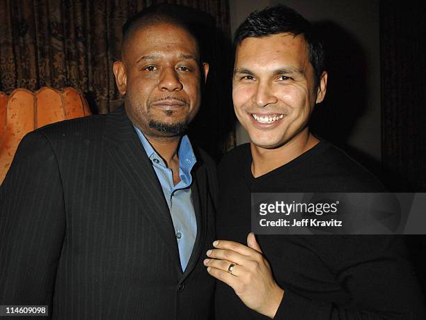 Forest Whitaker and Adam Beach during HBO 2007 Pre-Golden Globes Party at Chateau Marmont in Los Angeles, California, United States.