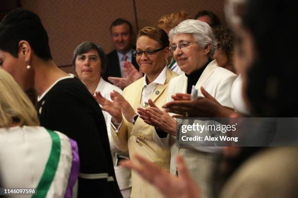 President and co-founder of the Feminist Majority Foundation Eleanor Smeal, Nevada State Sen. Pat Spearman, and co-Founder and co-President of the...