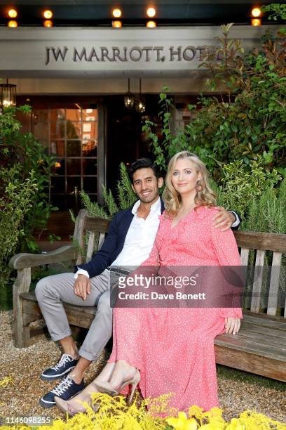 Kirk Newmann and Hayley McQueen celebrate the 90th Anniversary of JW Marriott Grosvenor House London on April 30, 2019 in London, England.
