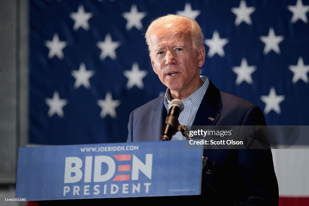 Newly-Minted Presidential Candidate Joe Biden Makes First Campaign Tour Of Iowa