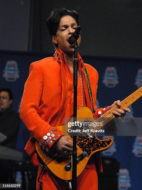 Prince during Super Bowl XLI - Pepsi Super Bowl Halftime Show Press Conference Featuring Prince at Miami Beach Convention Center in Miami, Florida,...