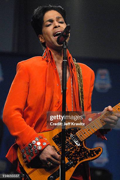 Prince during Super Bowl XLI - Pepsi Super Bowl Halftime Show Press Conference Featuring Prince at Miami Beach Convention Center in Miami, Florida,...