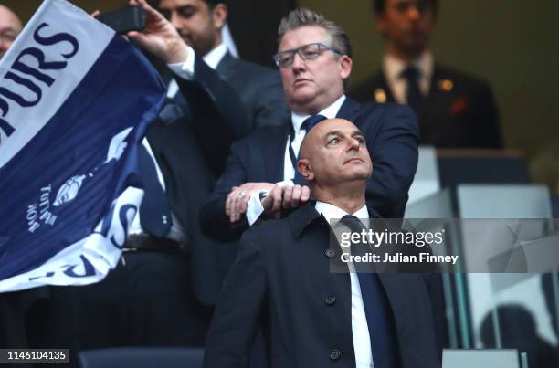 Spurs chairman Daniel Levy looks on prior to the UEFA Champions League Semi Final first leg match between Tottenham Hotspur and Ajax at at the...