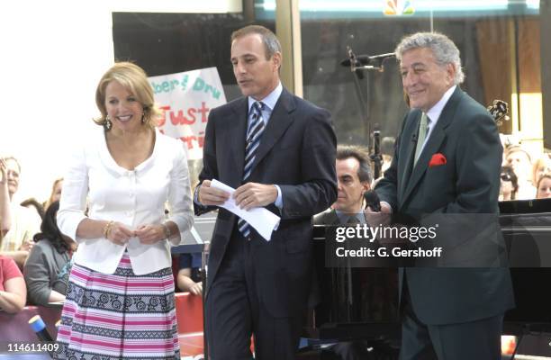 Katie Couric, Matt Lauer and Tony Bennett during NBC's "The Today Show" Says Farewell to Katie Couric - May 31, 2006 at NBC Studios in New York City,...