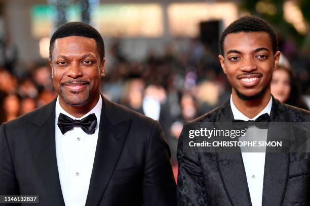 Actor Chris Tucker and his son Destin Christopher Tucker arrive for the screening of "Homage to Sylvester Stallone - Rambo : First Blood" at the 72nd...