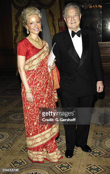 Sandra Navidi and George Soros during The Royal Rajasthan Gala Benefiting the Brain Trauma Foundation - March 7, 2007 at The Pierre Hotel in New York...