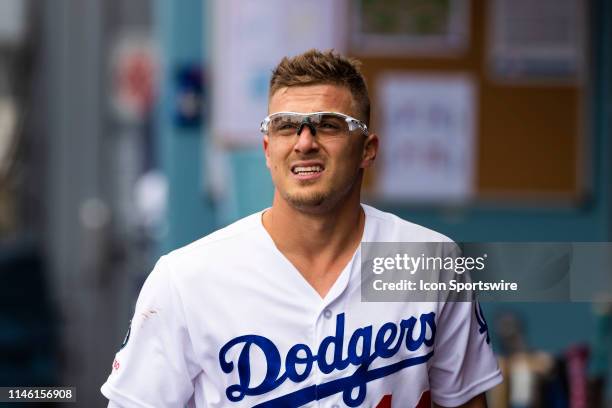 Los Angeles Dodgers center fielder Enrique Hernandez during the MLB regular season baseball game against the Pittsburgh Pirates on Sunday, April 28,...
