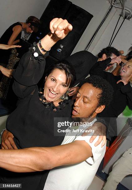 Kathrine Narducci and Andre Royo during "Entourage" Third Season Premiere in Los Angeles - After Party in Los Angeles, California, United States.