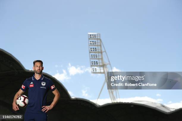 Carl Valeri of the Victory poses during a Melbourne Victory A-League media opportunity at AAMI Park on May 01, 2019 in Melbourne, Australia.