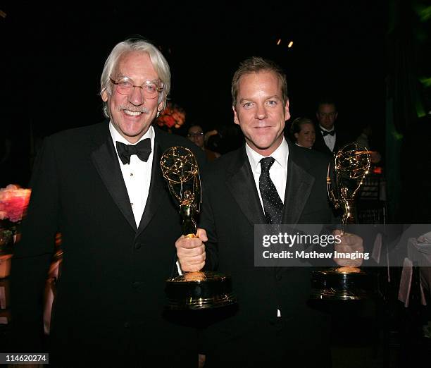 Donald Sutherland and son Kiefer Sutherland, winner Outstanding Drama Series and Outstanding Lead Actor in a Drama Series for "24"