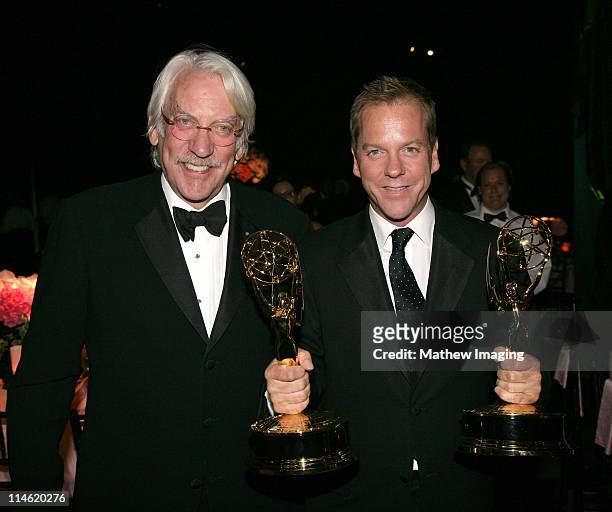 Donald Sutherland and son Kiefer Sutherland, winner Outstanding Drama Series and Outstanding Lead Actor in a Drama Series for "24"