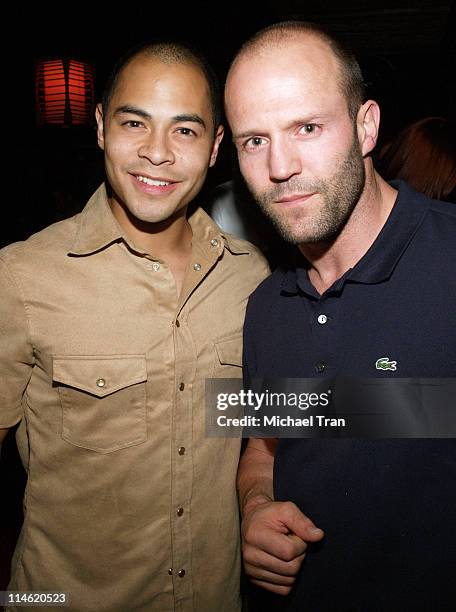 Jose Pablo Cantillo and Jason Statham during "Crank" Los Angeles Premiere - After Party at Tokio in Hollywood, California, United States.