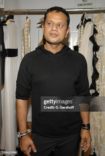 Naeem Khan, designer during Olympus Fashion Week Spring 2007 - Naeem Khan - Front Row and Backstage at Bryant Park in New York City, New York, United...