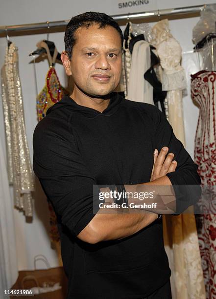 Naeem Khan, designer during Olympus Fashion Week Spring 2007 - Naeem Khan - Front Row and Backstage at Bryant Park in New York City, New York, United...