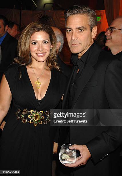 Jessie Alexander and George Clooney during "Ocean's Thirteen" Los Angeles Premiere - After Party in Los Angeles, California, United States.