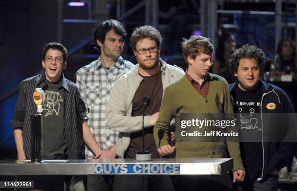 Christopher Mintz-Plasse, Bill Hader, Seth Rogen, Michael Cera and Jonah Hill, presenters