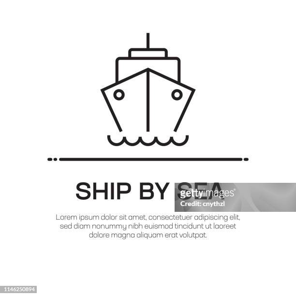 船舶の海のベクトルラインアイコン - シンプルな細線アイコン、プレミアム品質デザイン要素 - yacht点のイラスト素材／クリップアート素材／マンガ素材／アイコン素材