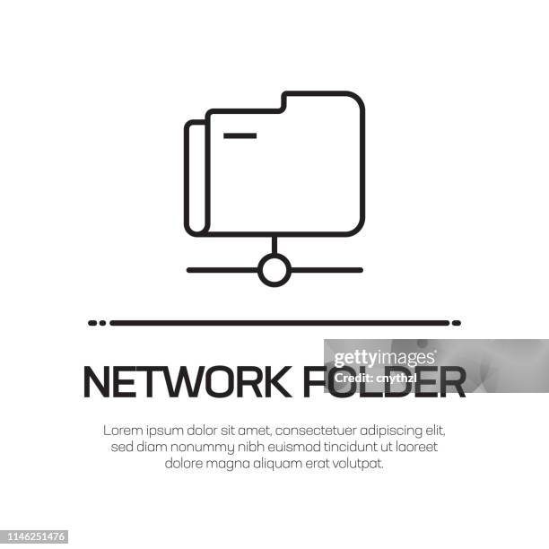 network folder vector line icon - simple thin line icon, premium quality design element - warehouse power switch stock illustrations
