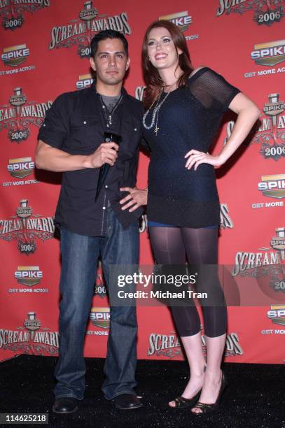 Jay Hernandez and Diora Baird during Spike TV's "Scream Awards 2006" - Press Room at Pantages Theater in Hollywood, California, United States.