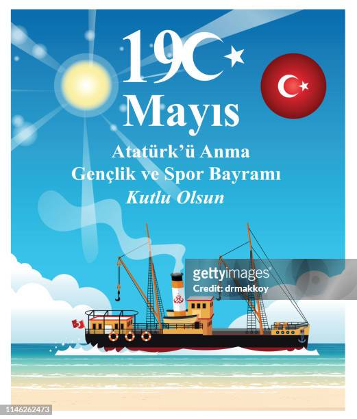 19 mayis and bandirma ship - number 19 stock illustrations