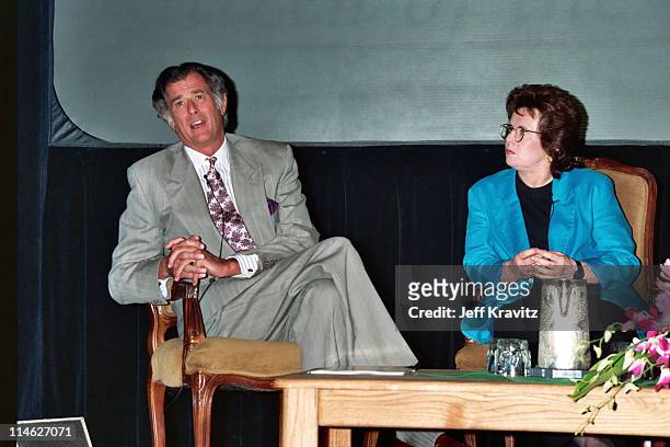 Frank DeFord and Billie Jean King during HBO's TCA 1994 at RItz-Carlton in Pasadena, CA, United States.