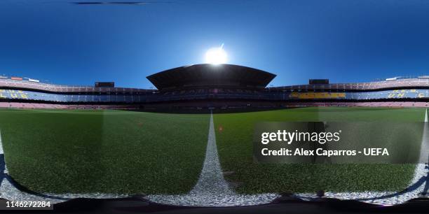 General view of the Camp Nou stadium ahead of the UEFA Champions League Semi Final first leg match between Barcelona and Liverpool at Camp Nou...