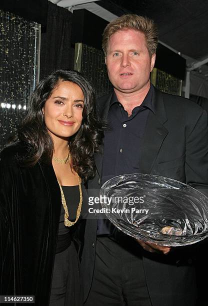 Salma Hayek and Stephen McPherson during Oceana Celebrates 2006 Partners Award Gala - Red Carpet and Inside at Esquire House 360 in Beverly Hills,...
