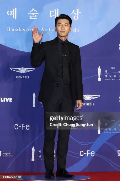 Actor Hyun Bin attends the 55th Baeksang Arts Awards at COEX D Hall on May 01, 2019 in Seoul, South Korea.