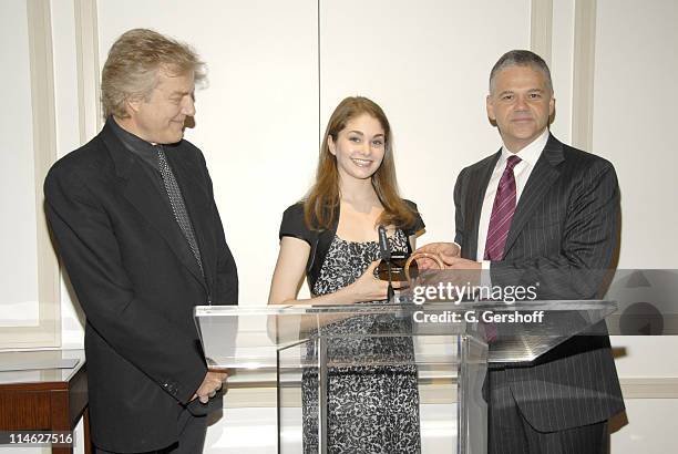 Peter Martins, School of American Ballet Artistic Director and Chairman of Faculty, Kathryn Morgan, Awardee, and Efraim Grinberg, President and CEO,...