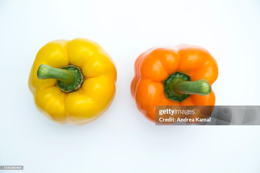 Fresh yellow and orange bell pepper