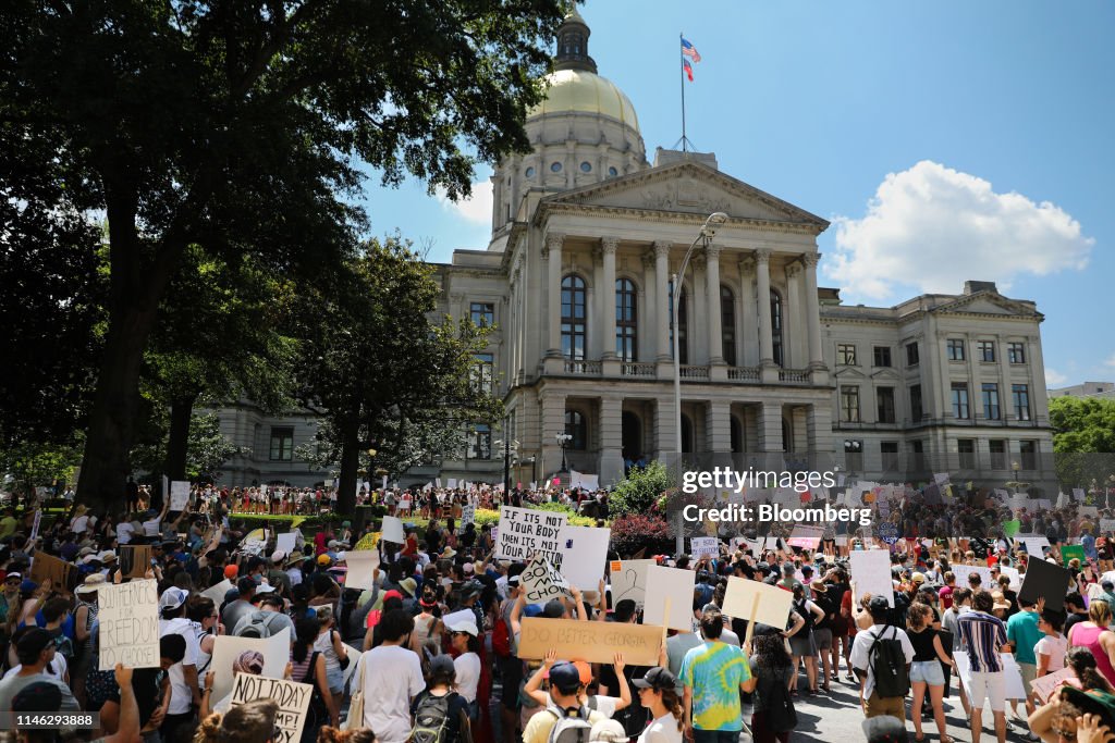 Demonstrators Protest Georgia's Heartbeat Bill