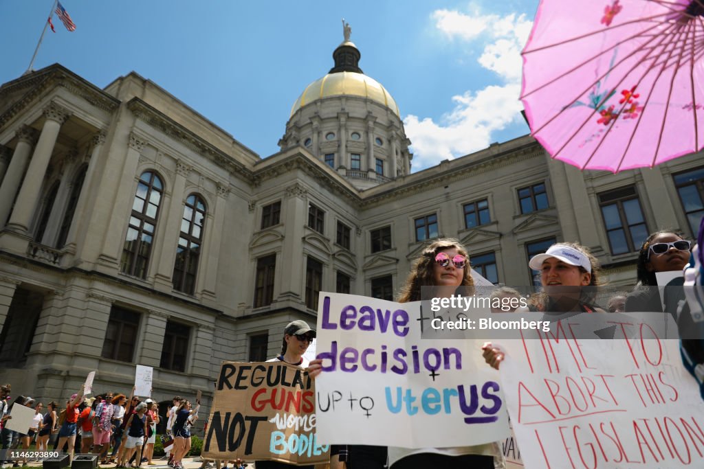 Demonstrators Protest Georgia's Heartbeat Bill