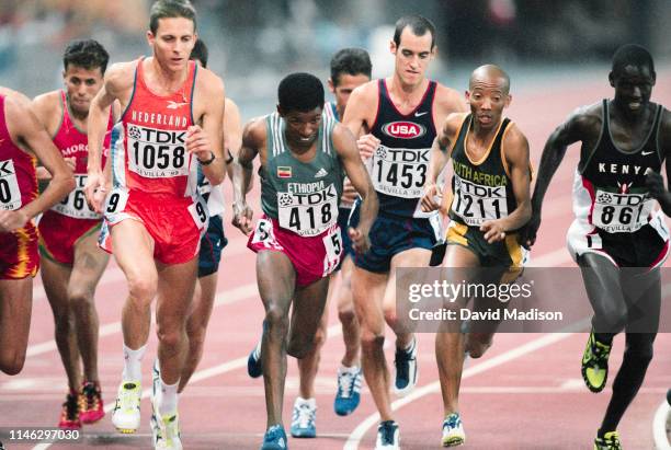 Kamiel Maase of the Netherlands, Said Berioui of Morocco, Haile Gebrselassie of Ethiopia, , Alan Culpepper of the USA, Shadrack Hoff of the Republic...