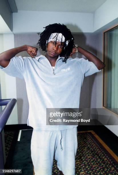 Rapper Camoflauge poses for photos at the Embassy Suites Hotel in Atlanta, Georgia on April 1, 2001.