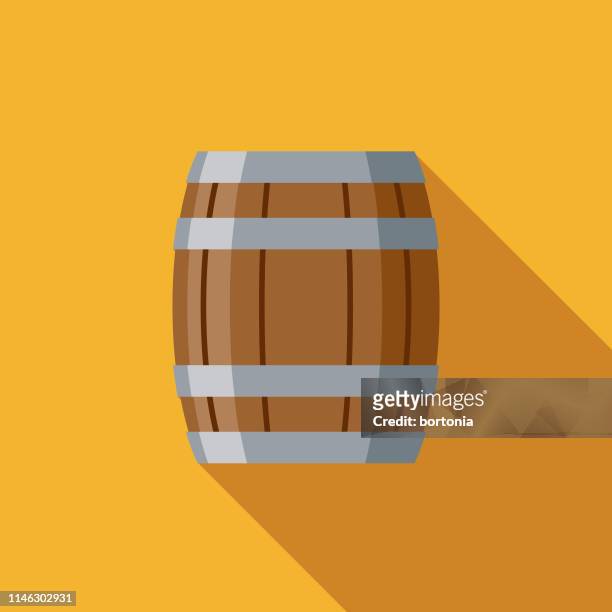 illustrazioni stock, clip art, cartoni animati e icone di tendenza di icona del design piatto della birra cask - distillazione