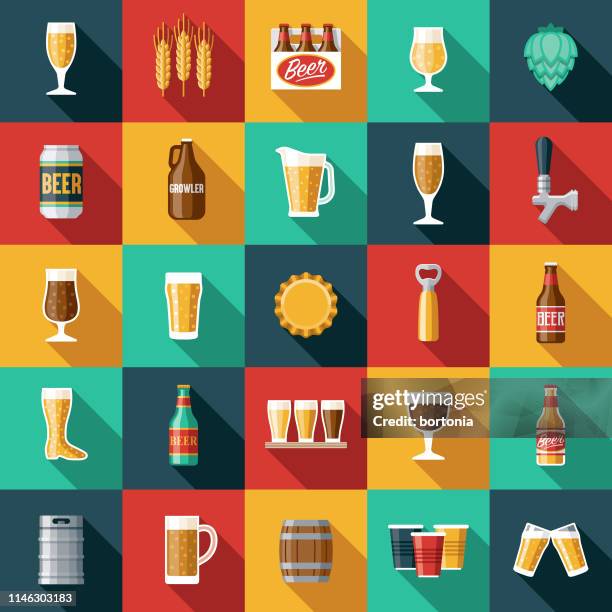 illustrations, cliparts, dessins animés et icônes de ensemble de graphisme de bière - barmen