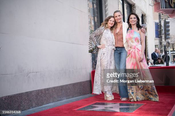 Drew Barrymore, Lucy Liu, Demi Moore, and Cameron Diaz at Lucy Liu's Hollywood Walk of Fame star ceremony on May 01, 2019 in Hollywood, California.