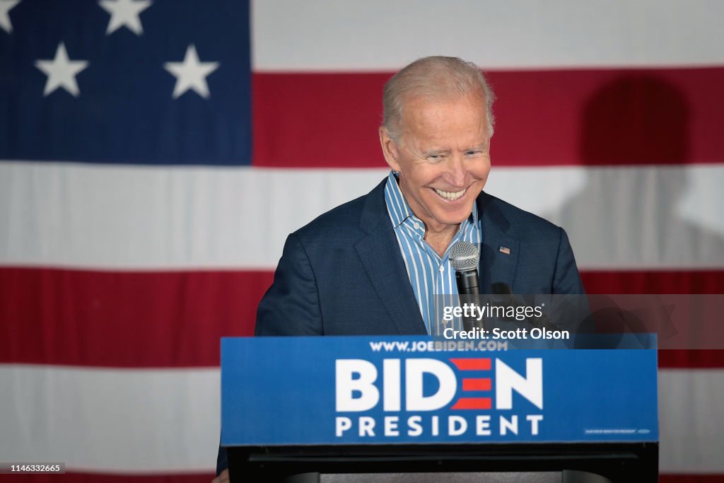 Newly-Minted Presidential Candidate Joe Biden Makes First Campaign Tour Of Iowa