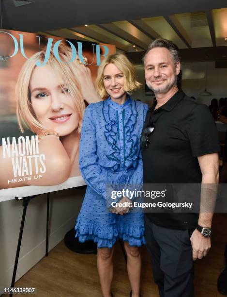 Jason Binn and Naomi Watts attend the DuJour Media's Jason Binn and Naomi Watts Memorial Day Kick-Off at Brooklyn Chop House at the Capri Hotel on...