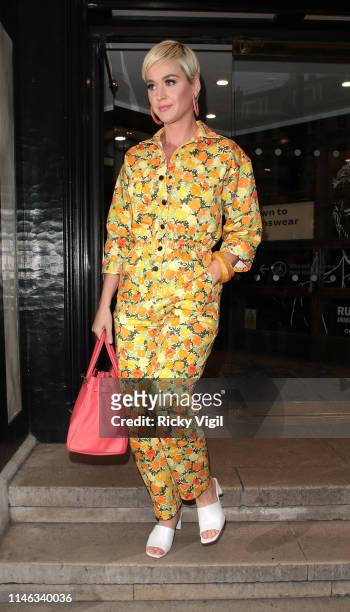 Katy Perry seen shopping at Liberty London on May 01, 2019 in London, England.