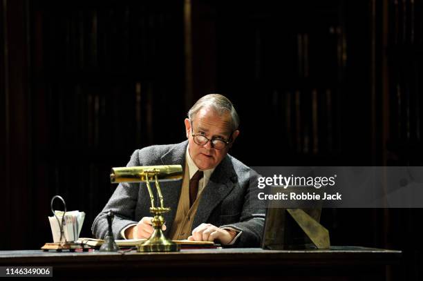 Hugh Bonneville as C.S. Lewis in William Nicholson's Shadowlands directed by Rachel Kavanaugh at Chichester Festival Theatre on May 1, 2019 in...