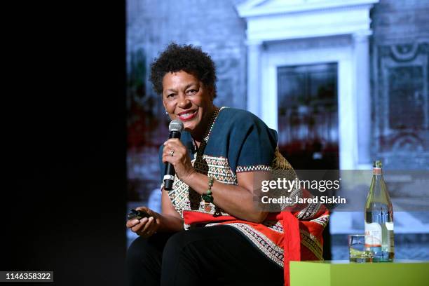 Carrie Mae Weems speaks onstage during the Prada Invites New York Cocktail event at Prada Broadway Epicenter on May 01, 2019 in New York City.