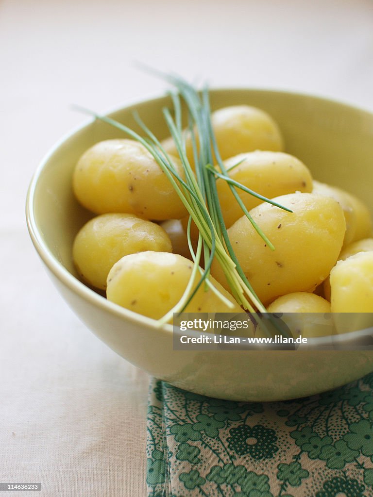 Fingerling potatoes and fresh chives