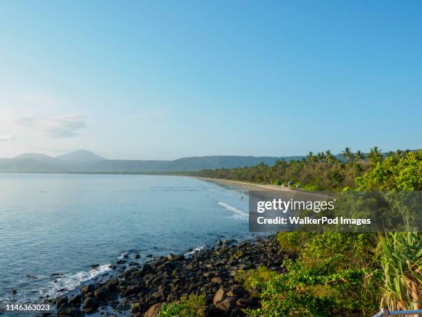 coastline of port douglas, australia - port douglas stock-fotos und bilder